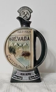 Vintage Jim Beam Nevada Centennial Decanter In Silver, Empty - Picture 1 of 6