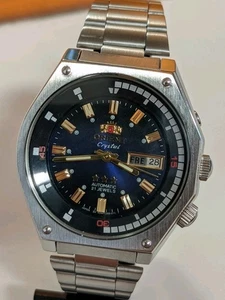 Men's Watch Orient SK Automatic Japanese Calendar 3 stars 21 Stones dark blue - Picture 1 of 24