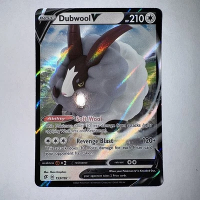 Sword & Shield Rebel Clash Pokemon Card, Dubwool V 153/193 Ultra Rare - Image 1 of 2