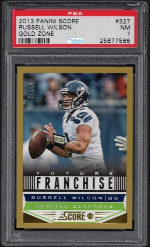 Panini Score Russell Wilson Gold Zone 2013 20/50 #327 PSA 7 Foto 1 de 1