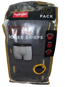 Wrangler Cotton Stretch Boxer Briefs 10 Pack NWT Men's Size Large - Picture 1 of 4
