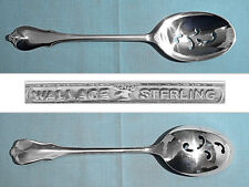 WALLACE STERLING PIERCED SERVING SPOON ~ GRAND COLONIAL ~ NO MONO