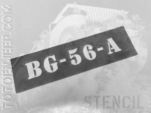 POCHOIR STENCIL MARQUAGE HOUSSE RADIO ANTENNE BG56A .. us ww2 jeep dodge - Picture 1 of 1