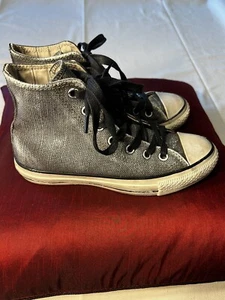 CONVERSE John Varvatos CT HI Silver/Black Men's Shoes Size 5/Women's Size 7 used - Picture 1 of 11