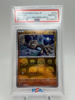2023 Pokemon SV2a 151 GEODUDE PSA 10 Masterball Reverse Holo #074 - Image 1 of 2