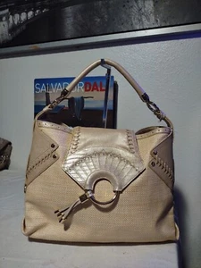 Cole Haan Collection Large Straw Woven Beige Leather Hobo Handbag Xlnt Cond! - Picture 1 of 6