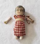 VINTAGE 1940s Occupied Japan Ceramic/Porcelain Figurine/Doll w/ Glasses 4"