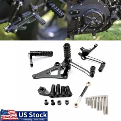 For Harley Sportster SuperLow 1200T Rear Controls Foot Peg Levers Linkages Black - Image 1 of 4