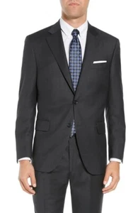 PETER MILLAR Flynn Classic Fit Solid Wool Suit, Charcoal Grey, Size 46 R NWOT - Picture 1 of 15
