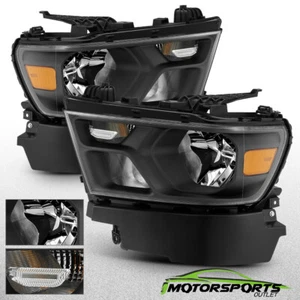 For 2019 2020 Dodge Ram 1500 Black Headlights Head Lamps Replacement Left&Right - Picture 1 of 9