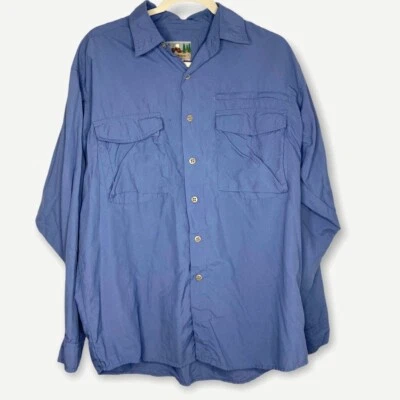 EMS Eastern Mountain Sport Button Men's Hiking Medium Blue Outdoors Camp Fishing - Image 1 of 4