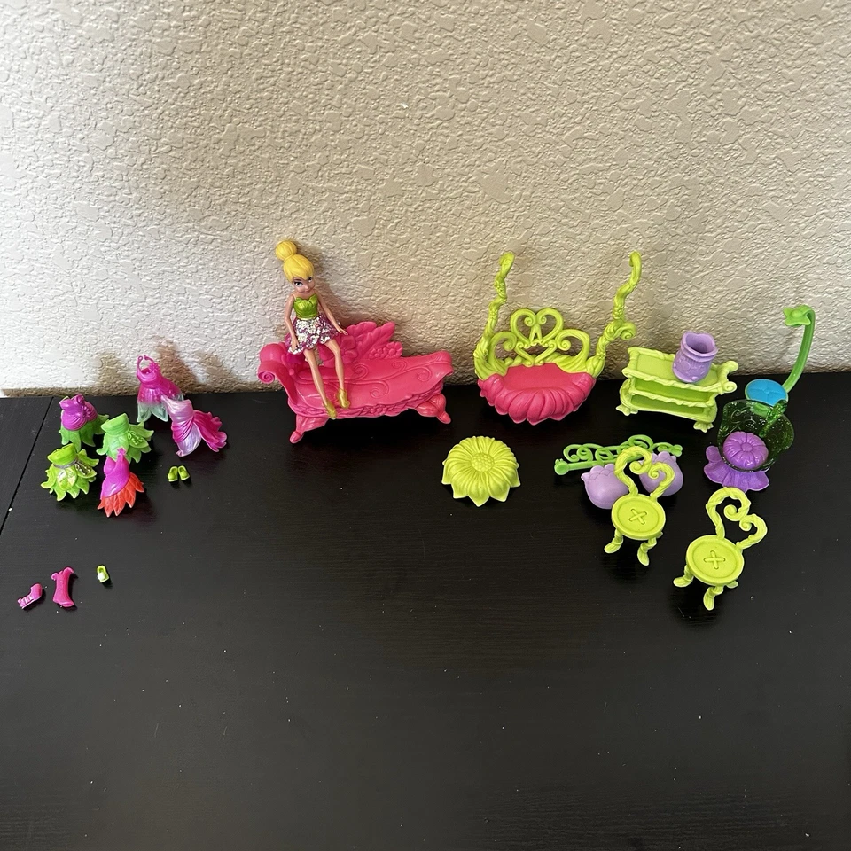 Disney Tinker Bell Hada Polly Bolsillo Trajes Muñeca Vestido Zapatos Muebles MINI Foto 1 de 4