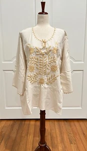Blusa Mexicana con 100% Bordada a Mano, Top Artesanal, Boho, Hippie, Hecha a Mano - Imagen 1 de 5