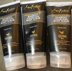 3 nuevos exfoliantes corporales de carbón de bambú jabón negro africano con aceite de árbol - Imagen 1 de 4
