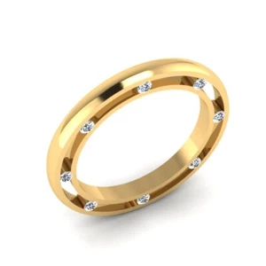 0.48 Ct Round Cut Natural Diamond Wedding Engagement Men's Band 14k Yellow Gold - Picture 1 of 7
