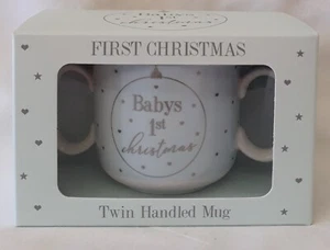 Baby's 1st Christmas Blue Twin Handled Mug - Picture 1 of 2