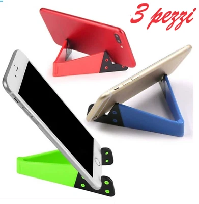 3 SUPPORTO PORTA CELLULARE TABLET SMARTPHONE MINI BASE DA TAVOLO REGGI TELEFONO - Immagine 1 di 4