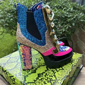 Cape Robbin glitter boots, size 8 ultra comfortable with 4+ inch heels; - Picture 1 of 24