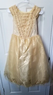 DISNEY STORE PRINCESA BELLE NIÑOS VESTIDO AMARILLO DISFRAZ HALLOWEEN 9/10 Foto 1 de 4