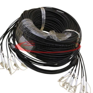 LC-LC UPC MM 8 Strand Armored Field TPU Optical Patch Cord Waterproof Head 50M - Photo 1/1
