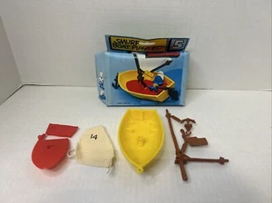 Vintage 1980 Schleich Smurfs Boat Playset #5 With Original Box As Is Z5 - Picture 1 of 6