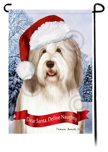 Dear Santa, Define Naughty Garden Flag - Light Liver Bearded Collie 012B - Picture 1 of 1