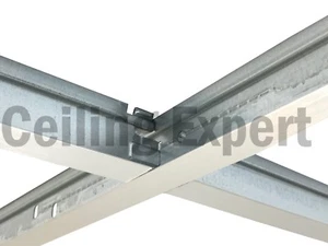 10m2 Sistema Griglia Sospesa Cromato Spazzolato 600mm x 600mm x 24mm SOLO GRIGLIA - Foto 1 di 3