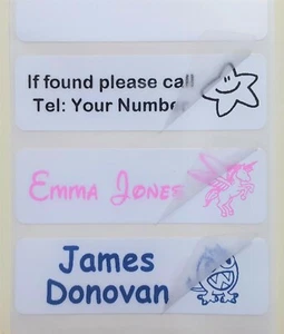 Waterproof PVC Shoe Name Labels School Name Tags for lunchboxes stationery shoes - Picture 1 of 11