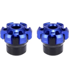 Pair Motorcycle Wheel Front Fork Frame Sliders Protection with Wrench Blue - Picture 1 of 3