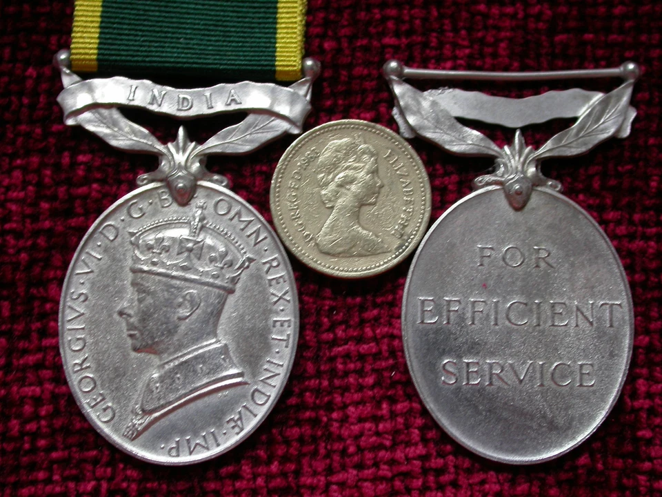 Replica Copy GVI India Bar Territorial Efficiency Medal Full Size Aged - Image 1 of 1
