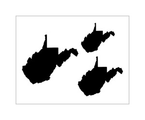 West Virginia Stencil 5 4 3 Inch State Outline Silhouette Reusable Sheet S1390