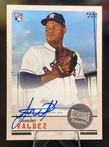 2019 Topps Archives Snapshots Framber Valdez RC Auto #AS-FV Astros - Picture 1 of 2