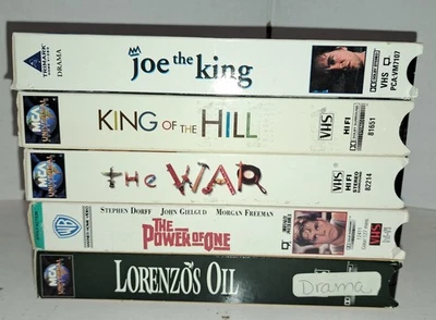 VHS LOT 5 Joe The King,King Of The Hill,The War,The Power Of One,Lorenzo's Oil  - Image 1 of 4