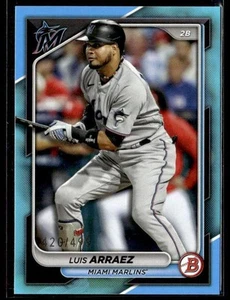 Luis Arraez 2024 Bowman Sky Blue /499 #51 Miami Marlins - Picture 1 of 2