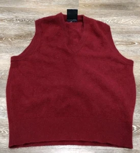 John W Nordstrom V Neck Sweater Vest Men's XL Burgundy 100% Cashmere Knit Preppy - Picture 1 of 6