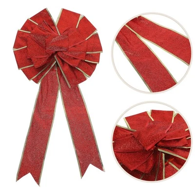  Noeud Pour Sapin De Noel Nœud Topper L'arbre Noël Fournitures Fête - Photo 1/4