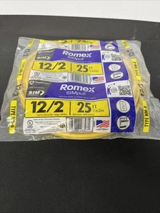 Southwire Romex Marke SIMpull 12/2 mit G NMB 25 Fuß - Bild 1 von 3