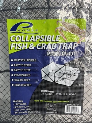 Trampa Plegable para Cangrejos/Cangrejos Promar 24 Largo X 18 Ancho X 8 Alto, TR-101. Foto 1 de 4