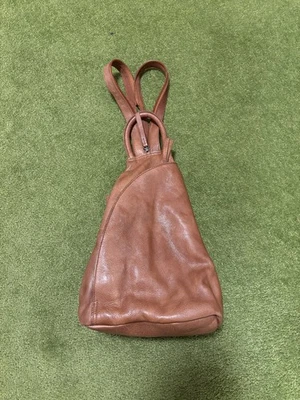 We The Free,  Free People Cognac Brown Leather Backpack Purse - Image 1 of 4