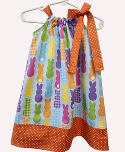 Easter pillowcase dress, Bunnies girls dress, Easter girl dress, Little girl Eas - Picture 1 of 4