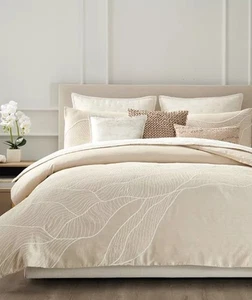 Donna Karan "Dune" 3 Piece King Duvet Set With Shams, MSRP $1120 😍 NEW! - Picture 1 of 12