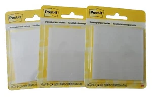 3 Stück Post-it Notizen Transparent 2 7/8 x 2 7/8 Klar Entfernt Sauber (36 Blatt Block) - Bild 1 von 7