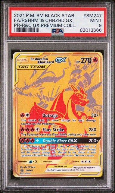 Carta Pokémon Gx Reshiram e Charizard, Brinquedo Pokémon Usado 91333519