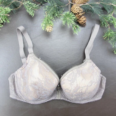 Бюстгальтер Wacoal 34D серый кружевной с подкладкой на косточках регулируемая застежка сзади - Изображение 1 из 4