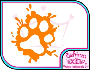 Paw Print B Cat Dog Splash Cute Vinyl Sticker Wall Poster Room Laptop Car Decal - Picture 1 of 11