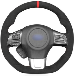 MEWANT Custom Black Alcantara Steering Wheel Wrap for Subaru WRX 2015-2019 - Picture 1 of 6