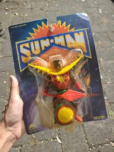 Figura de acción Olmec Sun-Man 1989 de colección original nueva en tarjeta Sun Man *LEER* - Imagen 1 de 8