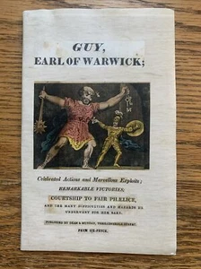 Antique History Book "Guy, Earl of Warwick" Illustrated Foldout Booklet 1800’s - Picture 1 of 6