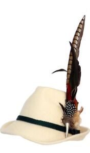 costume chapeau blanc naturel avec beau grand plume