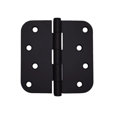 House Guard Hardware Matte Black 4" 5/8" Round Radius Door Hinges 4 inch - Image 1 of 3